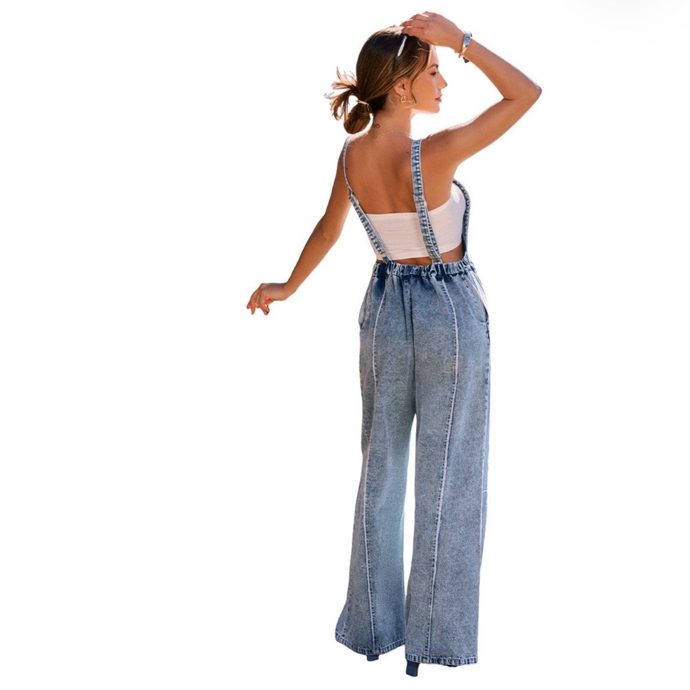 Cupshe women’s square neck denim jumpsuit